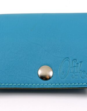 Porte monnaie cuir maroquinerie femme lyon bleu turquoise maroquinerie