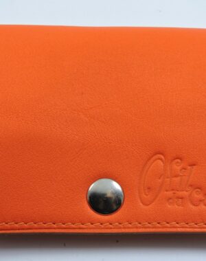 Porte monnaie cuir maroquinerie femme lyon orange accessoire ofilducuir