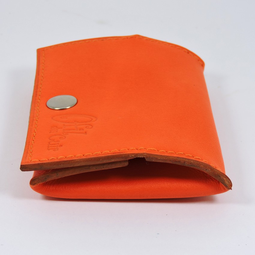 Porte monnaie cuir maroquinerie femme lyon orange maroquinerie