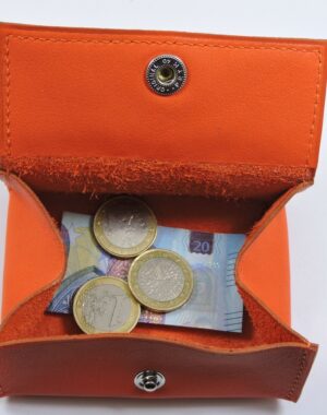 Porte monnaie cuir maroquinerie femme lyon orange