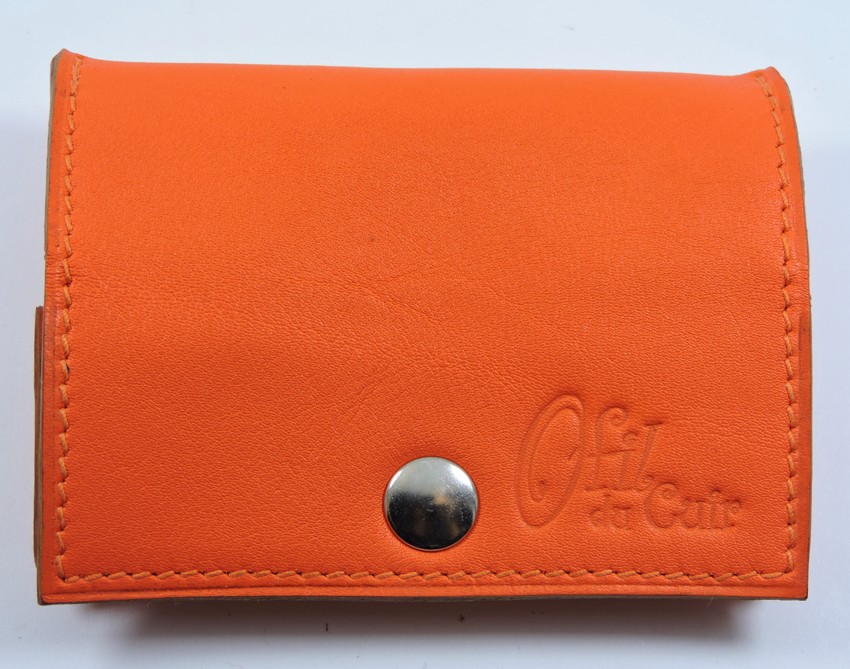 Porte monnaie cuir maroquinerie femme lyon orange accessoire ofilducuir