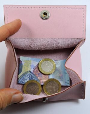 Porte monnaie cuir maroquinerie femme lyon rose pâle