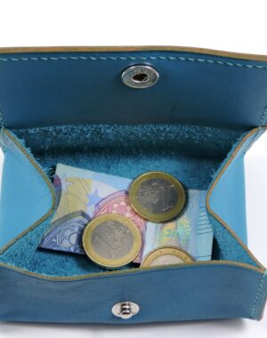Porte monnaie cuir maroquinerie femme lyon turquoise