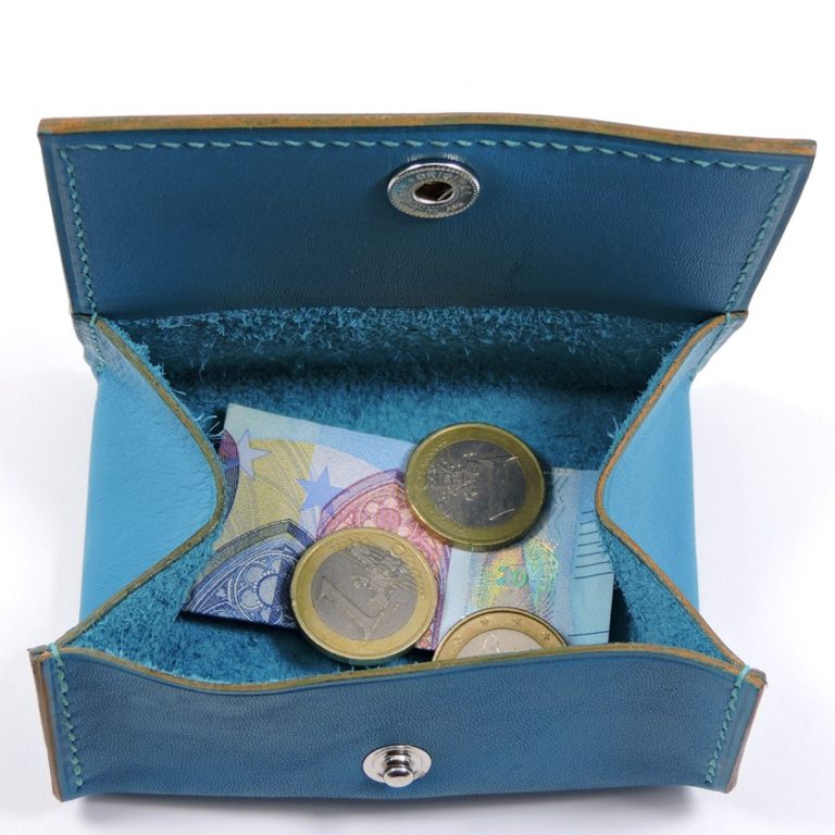 Porte monnaie cuir maroquinerie femme lyon turquoise