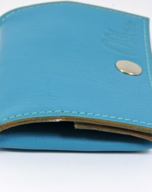 Porte monnaie cuir maroquinerie femme lyon bleu turquoise