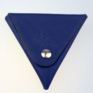 Porte monnaie triangle cuir homme bleu marine accessoire