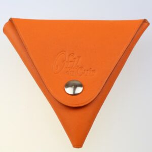 Porte monnaie triangle cuir femme orange