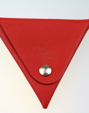 Porte monnaie triangle cuir homme rouge accessoire