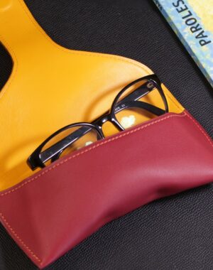 étui lunettes soleil vue cuir bordeaux accessoires maroquinerie ofilducuir