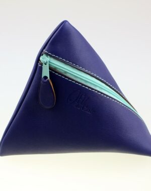 Pochette berlingot accessoire maroquinerie cuir bleu marine