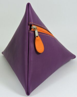 Pochette berlingot accessoire maroquinerie cuir violet