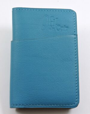 Porte cartes bancaire billet cuir maroquinerie Lyon bleu turquoise homme