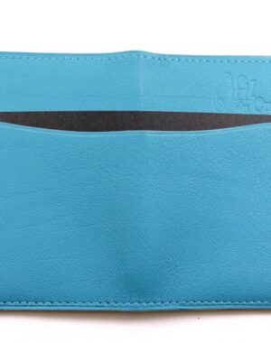 Porte cartes bancaire billet cuir maroquinerie Lyon bleu turquoise femme