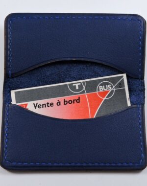 porte ticket cuir metro bus paris lyon maroquinerie bleu marine