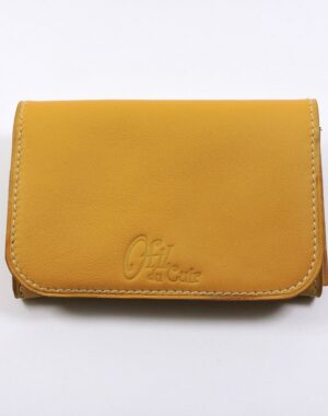 Porte monnaie cartes bancaires papier maroquinerie Lyon femme cuir camel portefeuille accessoire