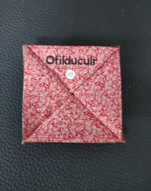 Porte monnaie origami en cuir brique doublé tissu africain ofilducuir zoulou