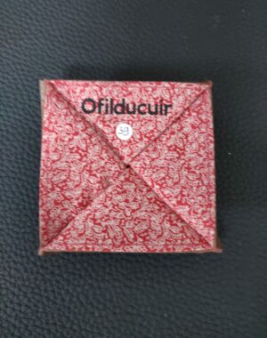 Porte monnaie origami en cuir brique doublé tissu africain ofilducuir zoulou