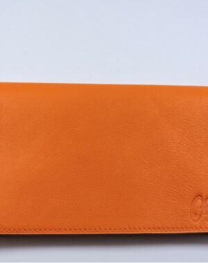Protège chéquier cuir accessoire maroquinerie Lyon cuir orange