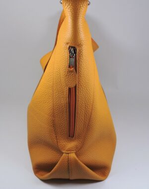 sac main cuir graine jaune maroquinerie lyon