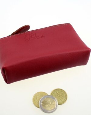 Porte monnaie ofilducuir cuir borbeaux kaki pochette maroquinerie Lyon femme accessoires