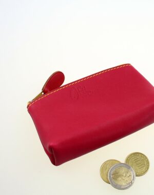 Porte monnaie ofilducuir cuir pochette maroquinerie Lyon femme framboise accessoire