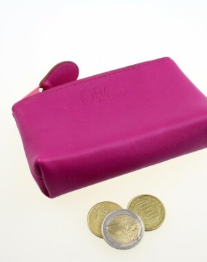 Porte monnaie ofilducuir cuir pochette maroquinerie Lyon femme fuchsia accessoire