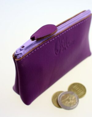 Porte monnaie ofilducuir cuir pochette maroquinerie Lyon femme violet accessoire