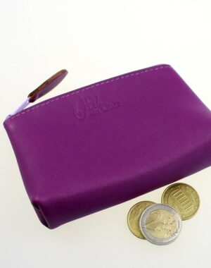 Porte monnaie ofilducuir cuir pochette maroquinerie Lyon femme violet