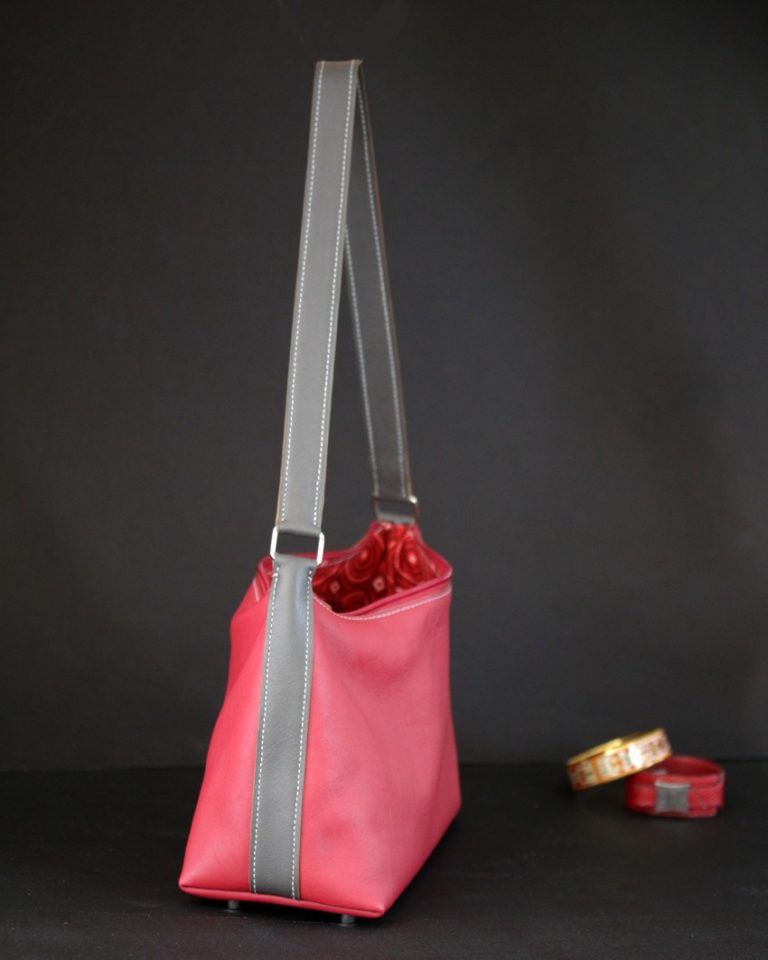 Sac A Main Baguette Estelle En Cuir Bordeaux Ofilducuir