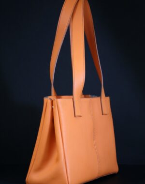 Sac main femme cuir orange