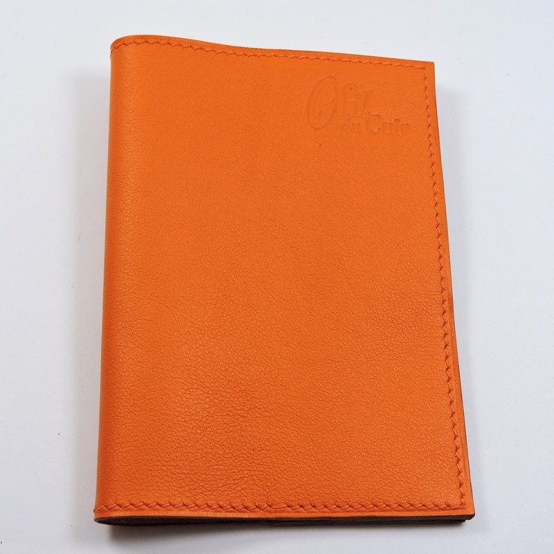 Protège passeport voyage cuir orange
