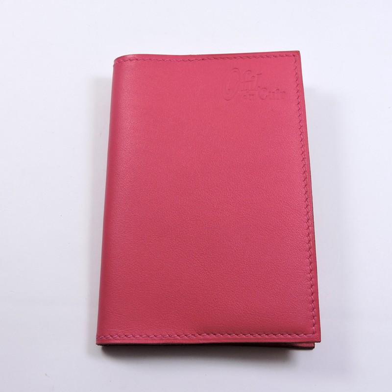 Protège passeport voyage cuir rose
