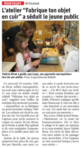 Presse-article-leprogrès-atelier-enfant-cuir-ofilducuir
