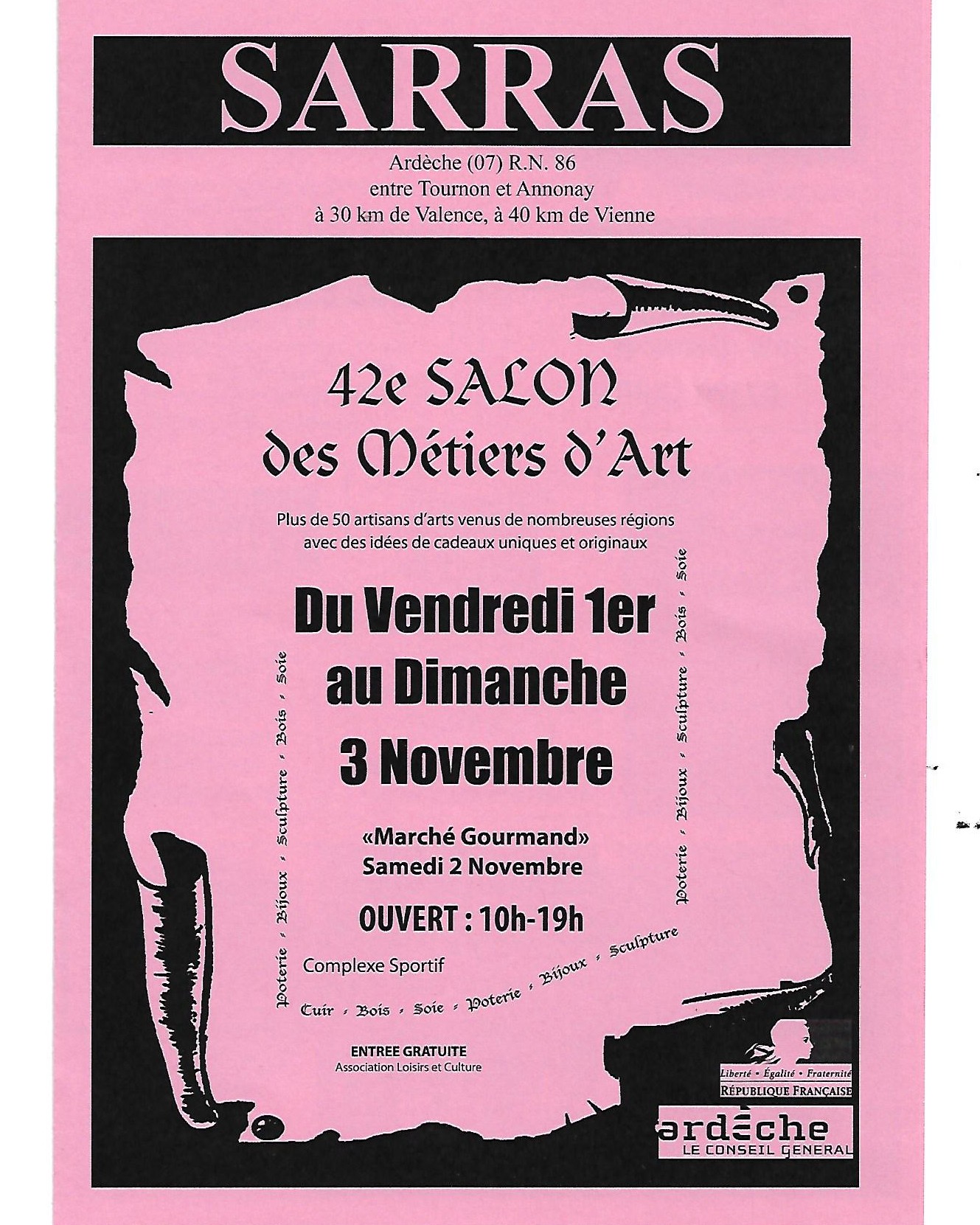 Exposition Sarras Ardèche Ofilducuir Salon métiers d'art