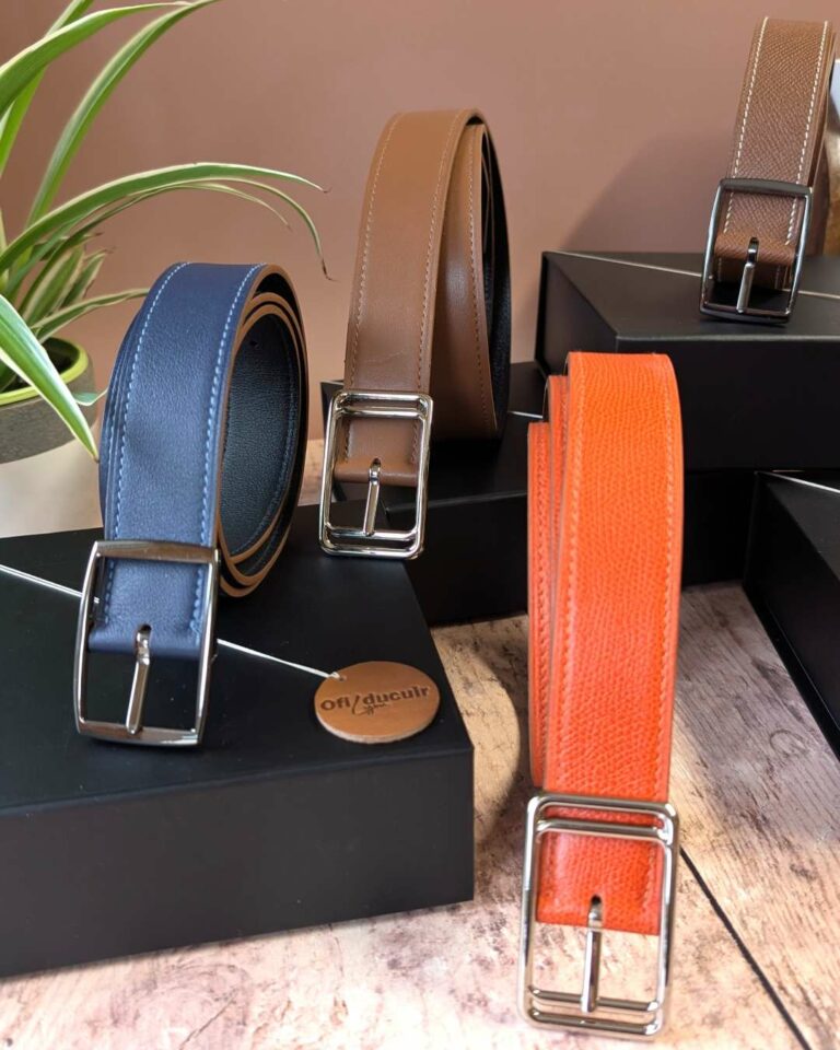Ceinture en cuir réversible personnalisable et sur mesure