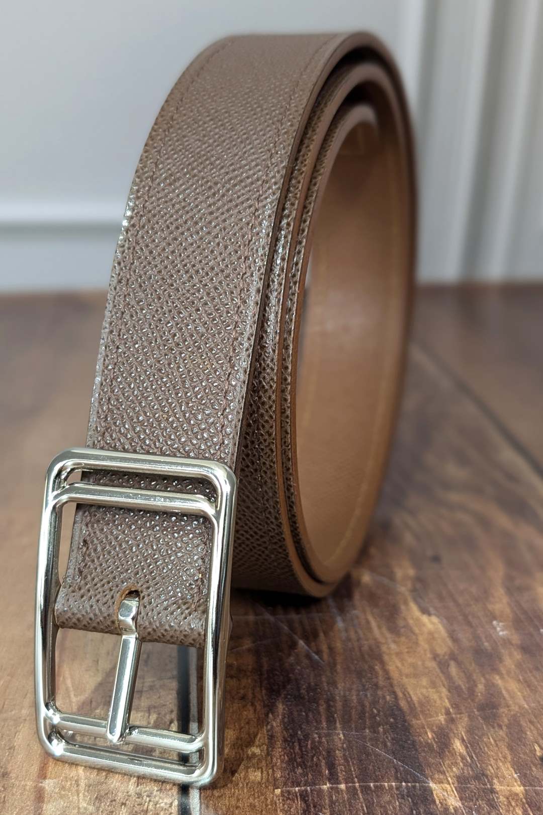 boucle -reversible-3cm-nickelee-brillant ceinture en cuir pour homme et femme, ceinture réversible finition 3cm brillant
