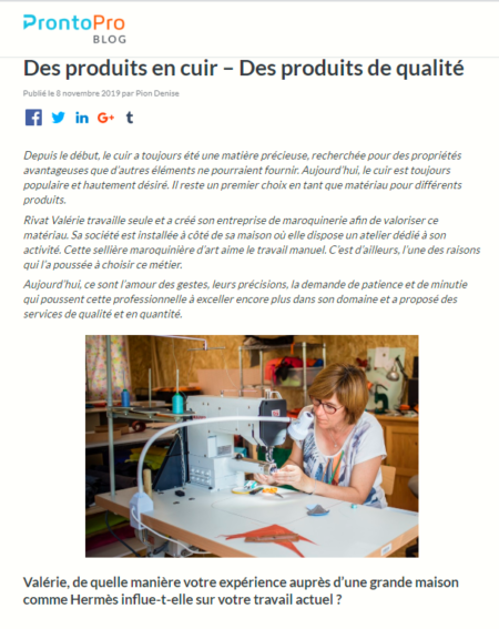 interview article de presse ofilducuir prondo pro