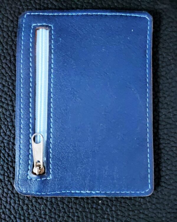 Porte cartes bancaire portefeuille cuir extra plat ofilducuir maroquinerie bleu