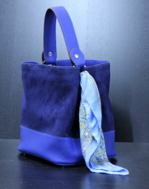 sac à main femme en cuir bleu Lyon